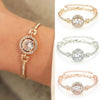 Fashion New Personality Noble Rhinestone Charm Bracelets Golden Silver Rose Gold Married Bracelet Women Fashion Jewelry
