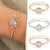 Fashion New Personality Noble Rhinestone Charm Bracelets Golden Silver Rose Gold Married Bracelet Women Fashion Jewelry